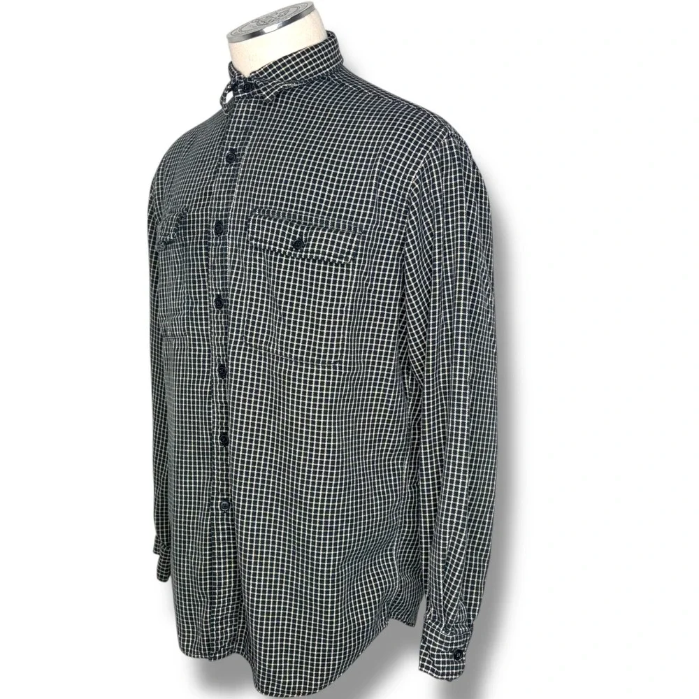 Polo Ralph Lauren Button Up Shirt Men L Whitfield Cotton Micro Check Long Sleeve